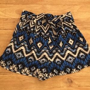 Monteau High Waist Tie Front Short Southwest Aztec